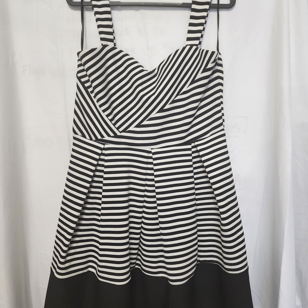Suzy Shier Black and White Striped Mini Dress